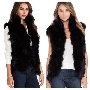 Adrienne Landau /  genuine Fox Fur Vest black small